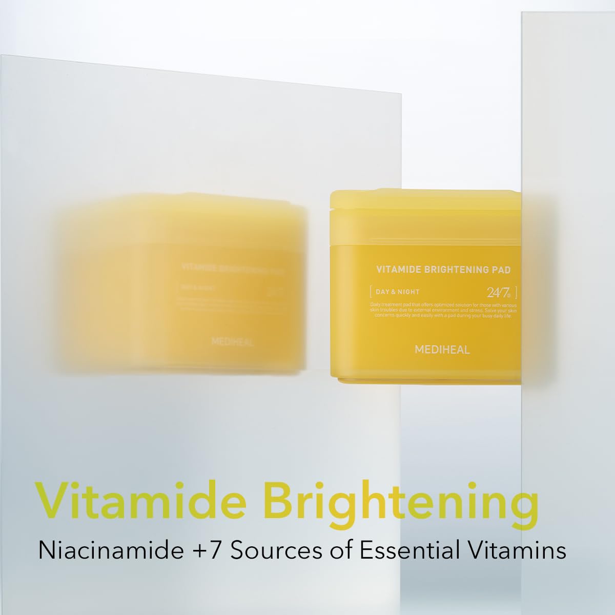 (Only Refill) Mediheal Vitamide Brightening Pad (100 Pads) - Radiance Boosting Pads For Clear, Illuminating Skin - Vegan Gauze P
