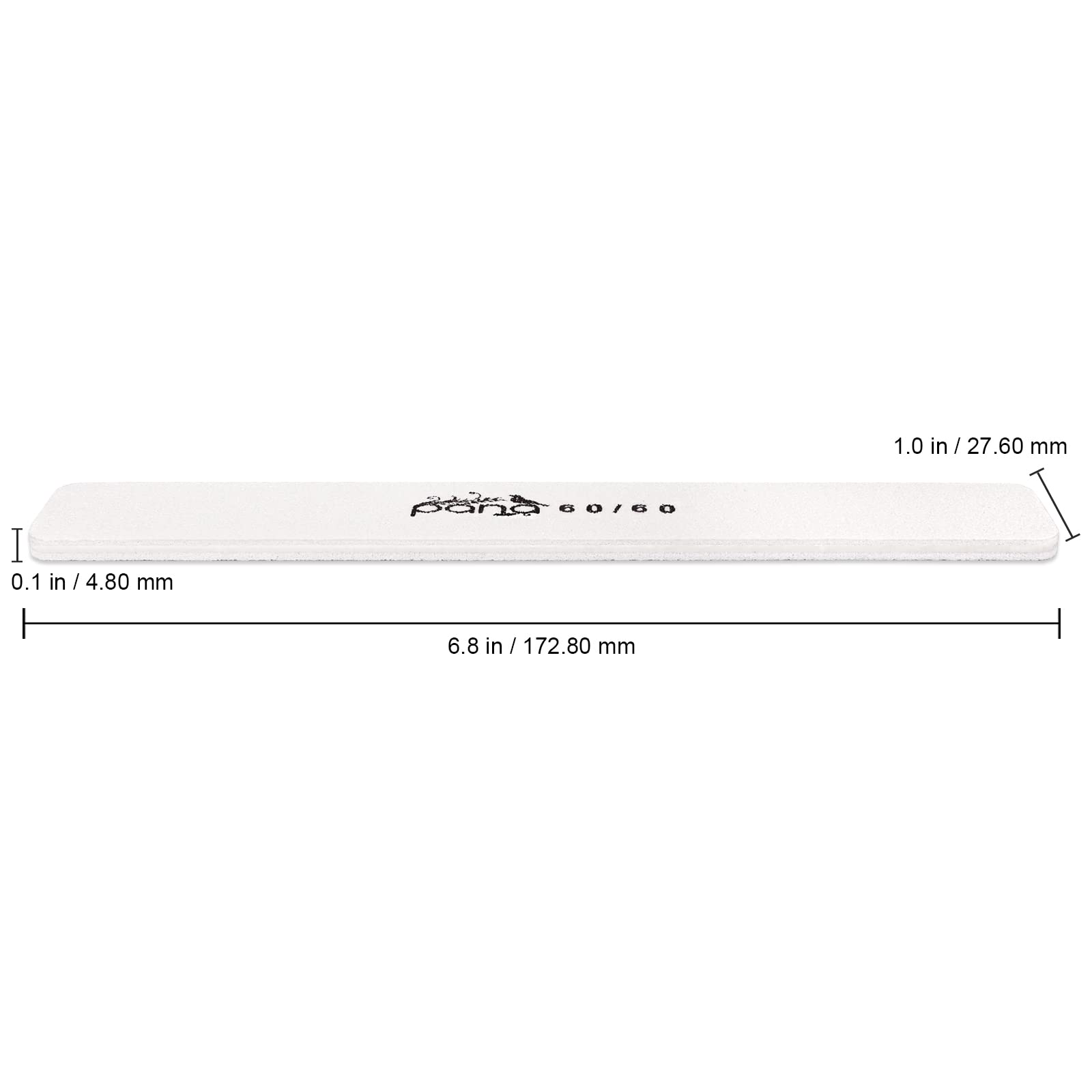 10Pcs - Pana Jumbo Double-Sided Emery Nail File For Manicure, Pedicure, Natural, And Acrylic Nails - White (Grit 60/60)
