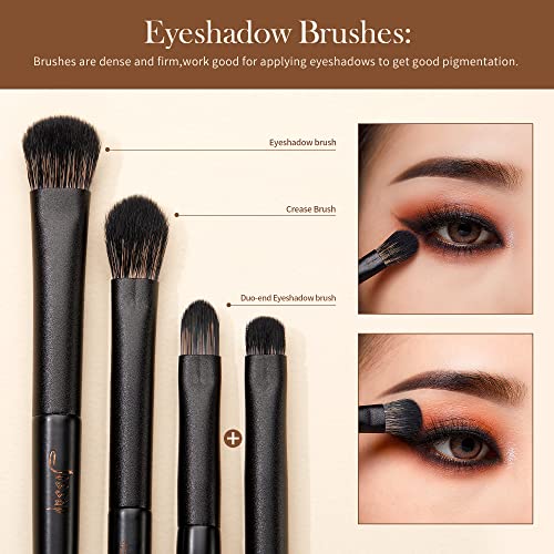 Eyeshadow Brush Set Jessup Eye Makeup Brushes Professional 10Pcs Blending Brush Eye Shadow Liner Brush crease Brush Duo-end Brow