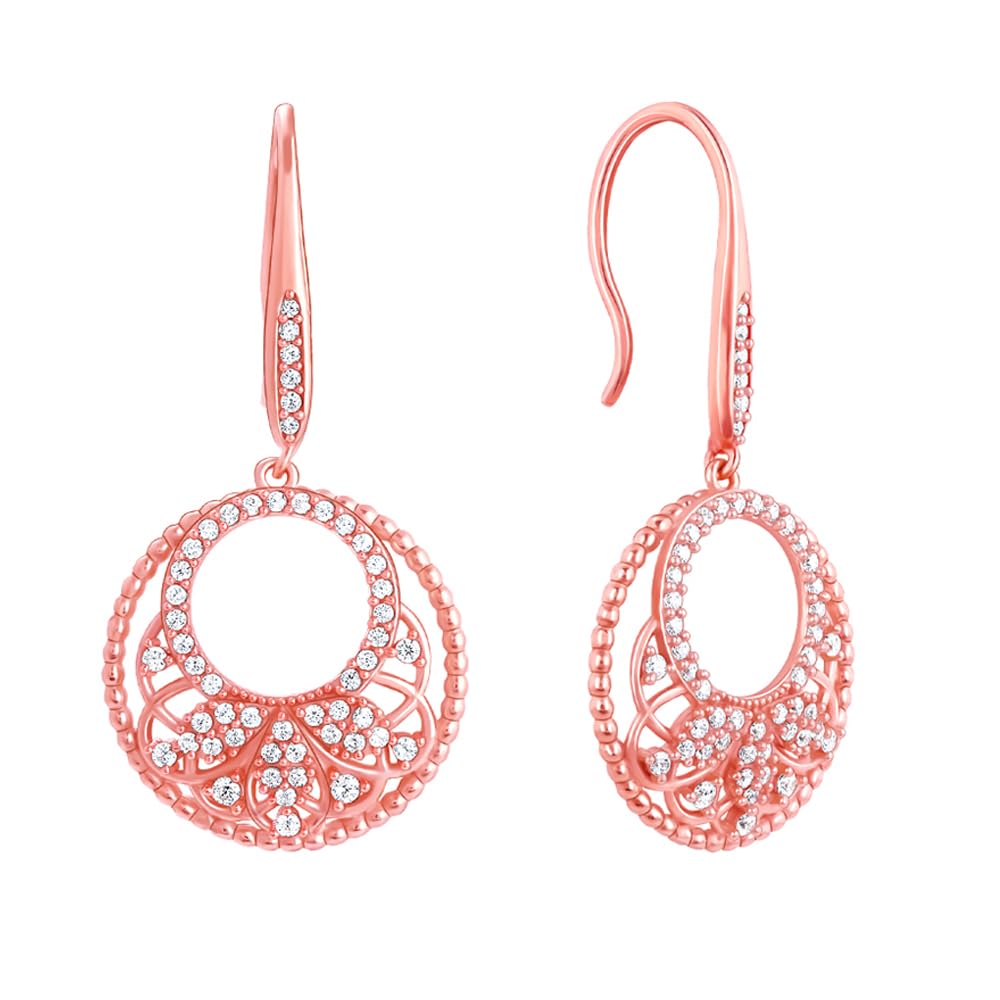 GIVA 925 Silver Rose Gold Crescent Affair Earrings|Gifts For Girlfriend,Rakshabandhan Gift For Sister Bhabhi,Gifts For Women&Gir