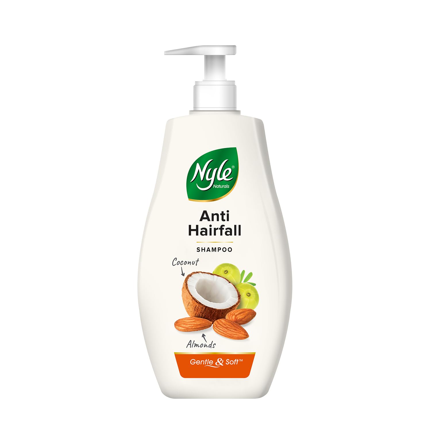Nyle Naturals Anti-Hairfall Shampoo, With Coconut Milk, Badam And Amla, Gentle & Soft Shampoo, Ph Balanced And Paraben Free,For 