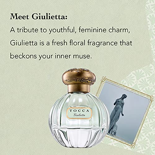 Tocca Eau De Parfum, Giulietta: Fresh Floral, Pink Tulips, Green Apple, Vanilla Orchid, Hand-Finished Bottle, 1.7 Oz. | 50 Ml