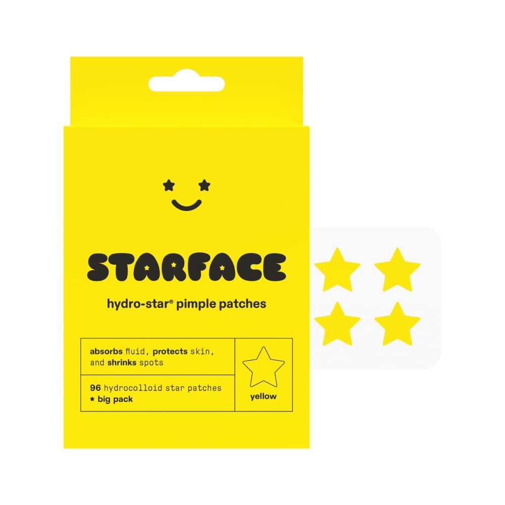 Starface HydroStars BIG PACK, Hydrocolloid Pimple Patches, Absorb Fluid and Reduce Redness, Cute Star Shape, CrueltyFree Skinc