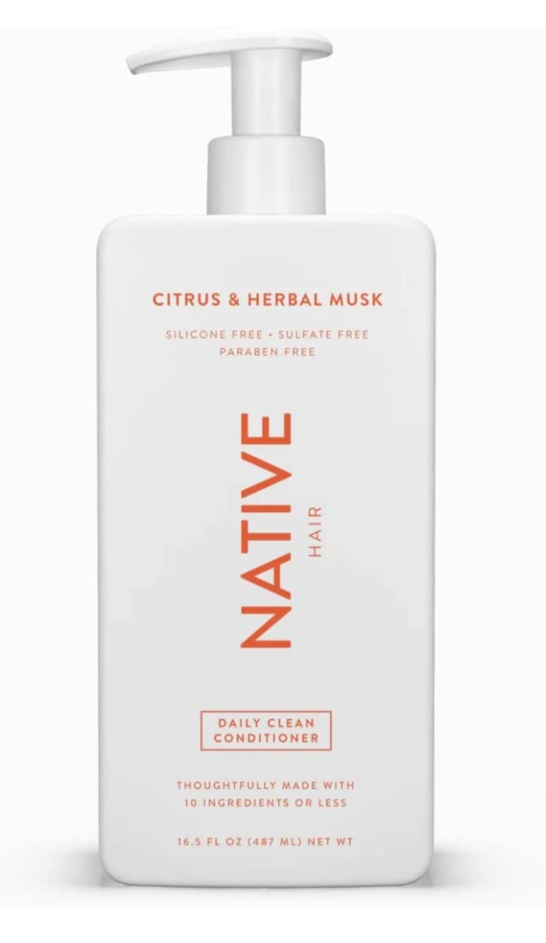 Native Citrus Herbal Musk Shampoo and Conditioner Set - Sulfate, Paraben, Dye Free, 16.5 oz (2 units, 33 Fl Oz) - Daily Cleansin