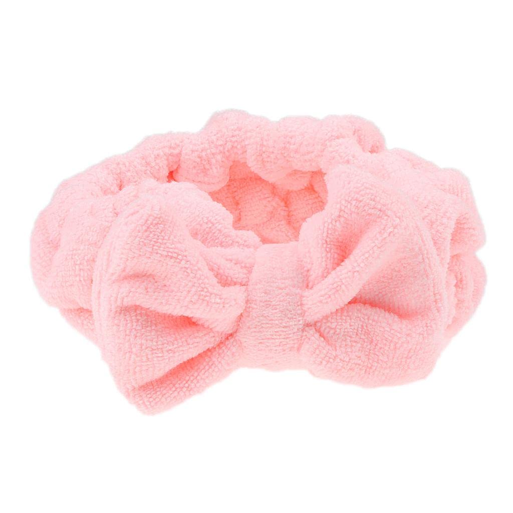 Myaddiction Soft Bowknot Makeup Cosmetic Shower Bath Spa Elastic Hair Band Headband Pink Clothing, Shoes & Accessories | Womens 