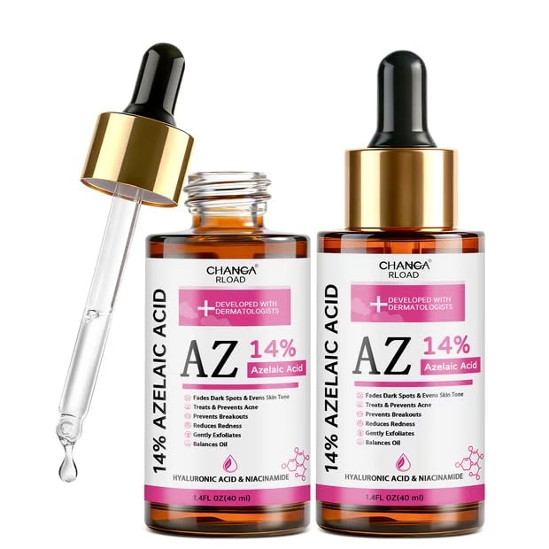 14% Azelaic Acid Facial Serum with Niacinamide & Hyaluronic Acid - Helps Calm Redness,Improve Blemishes & Dark Spots,Gentle Care