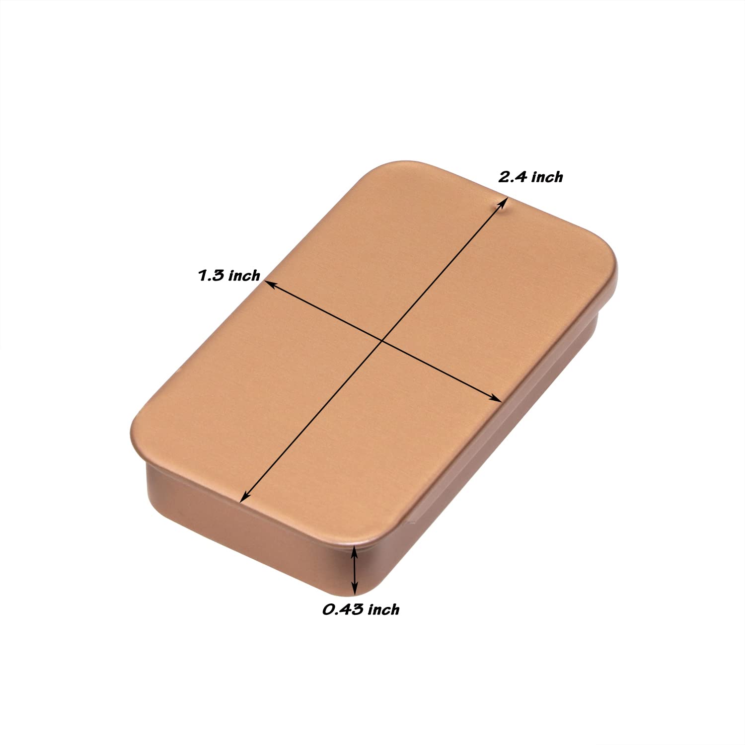 Mini Skater 2.4x1.3x0.43 Extra Small Metal Slide Top Tin Containers Sliding Cover Push-Pull Tin Box Portable Slide Cover Storage