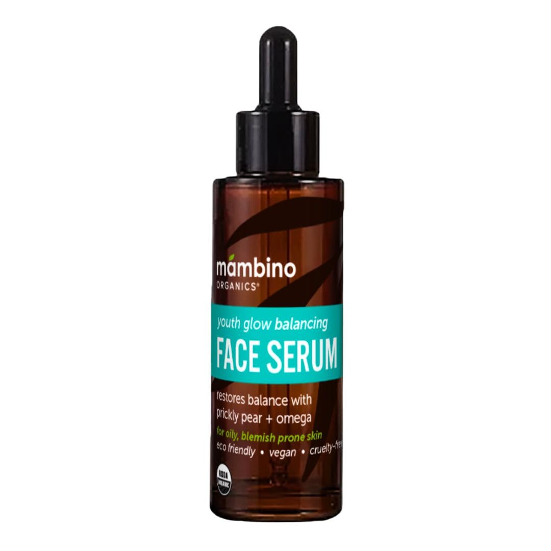 Youth Glow Balancing Serum - Organic, Face Serum with Tunisian Prickly Pear - Nourishing Omegas & Vitamin C for Oily, Blemish-Pr