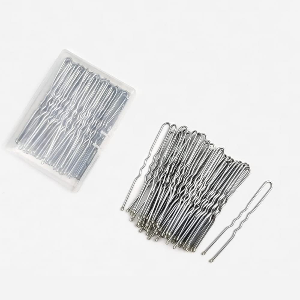 U Shaped Hair Pins Pins Bun Hair Pins,Wedding Bridal Silver Hair Pins (Silver-60Pcs)