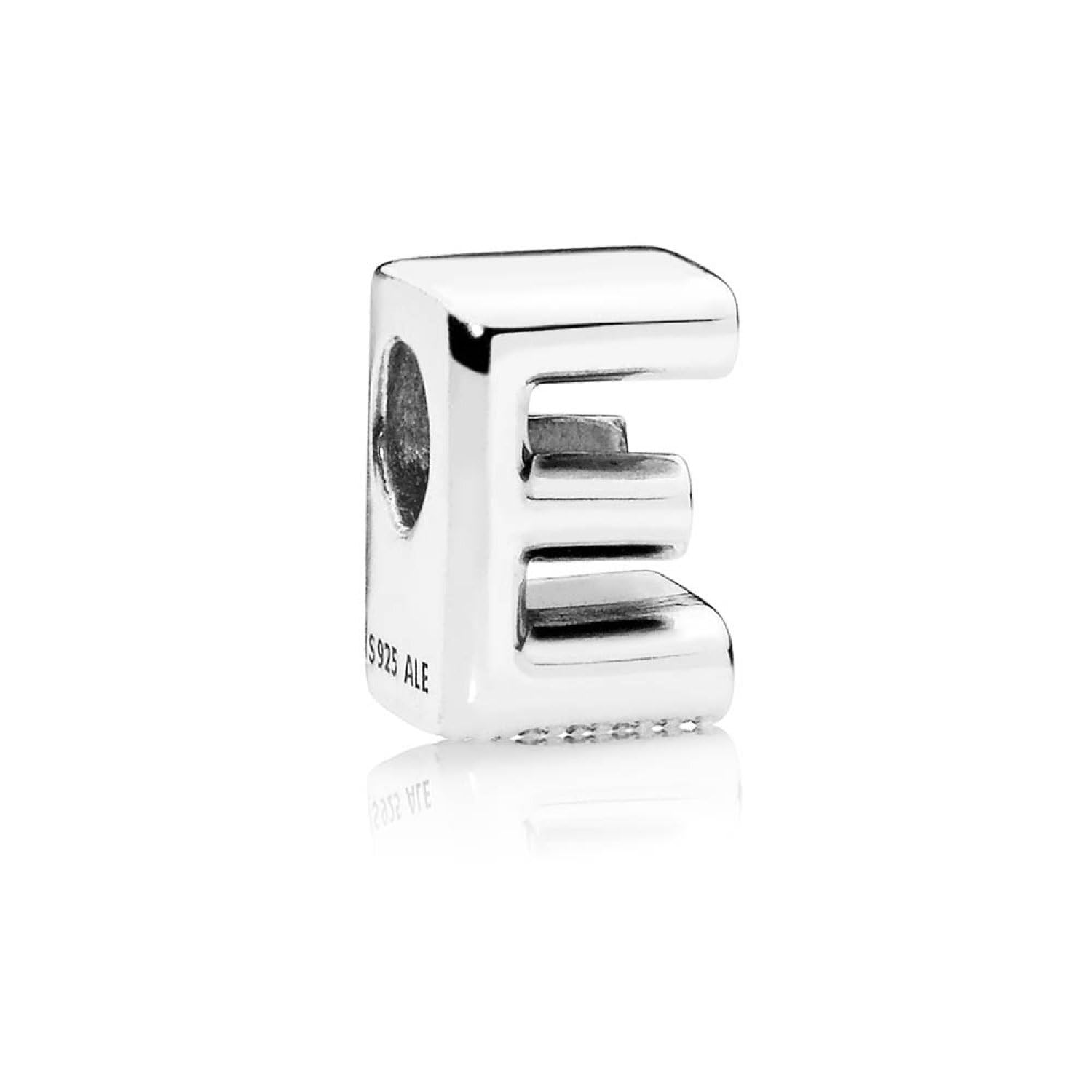 PANDORA Letter E Alphabet Charm - Compatible Moments Bracelets - Jewelry for Women - Gift for Women in Your Life - Made with Ste