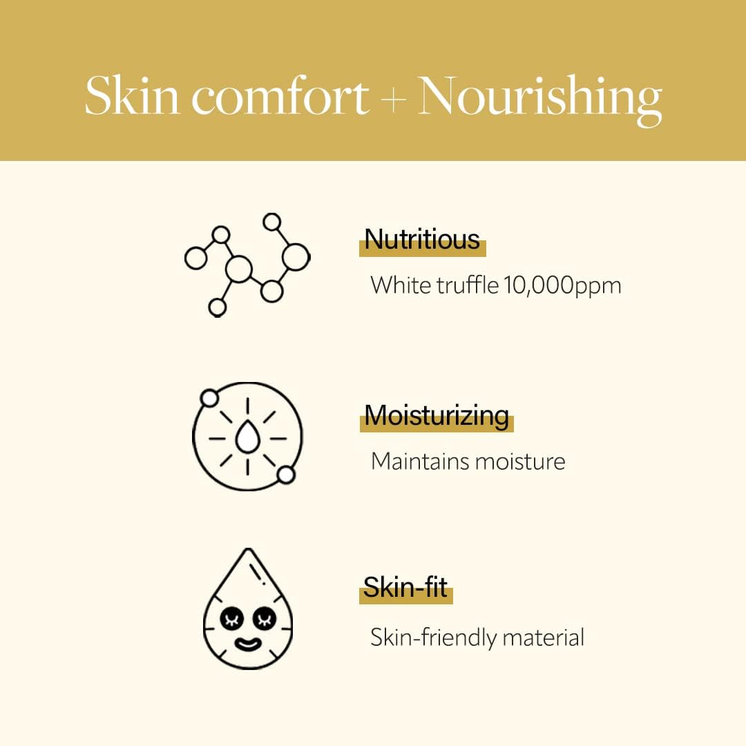 Dalba Italian White Truffle Nourishing Mask, Vegan Skincare, Nourishing Sheet Mask For Dry And Tired Skin, Deep Hydration Mask,