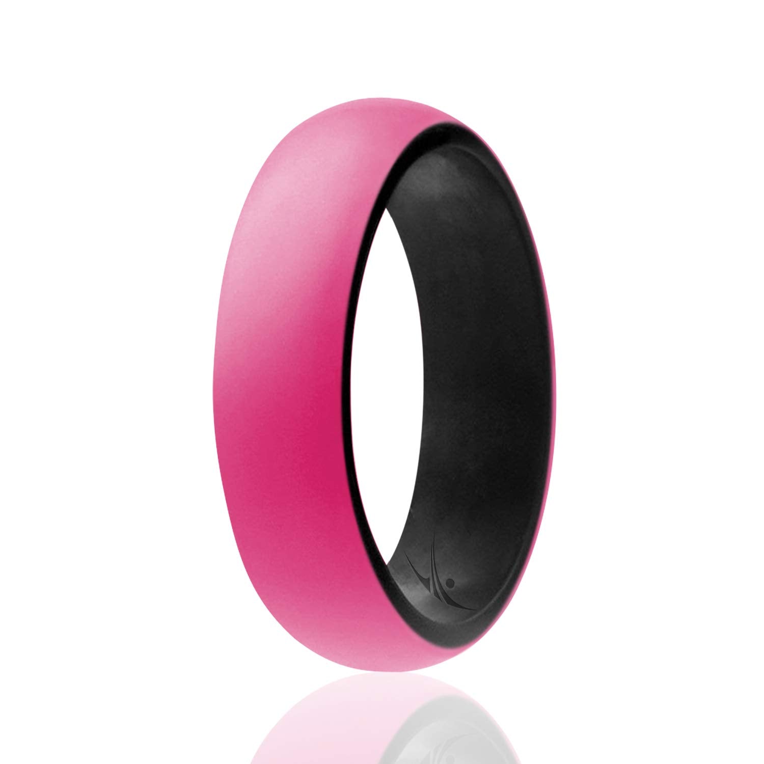 Silicone Wedding 2Layer Ring - White-Black By Roq For Women - 8 Mm Ring