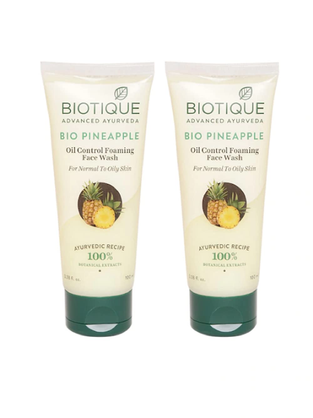Biotique Unisex Set Of 2 Advanced Ayurveda Pineapple Oil Control Face Wash (100Ml Each)