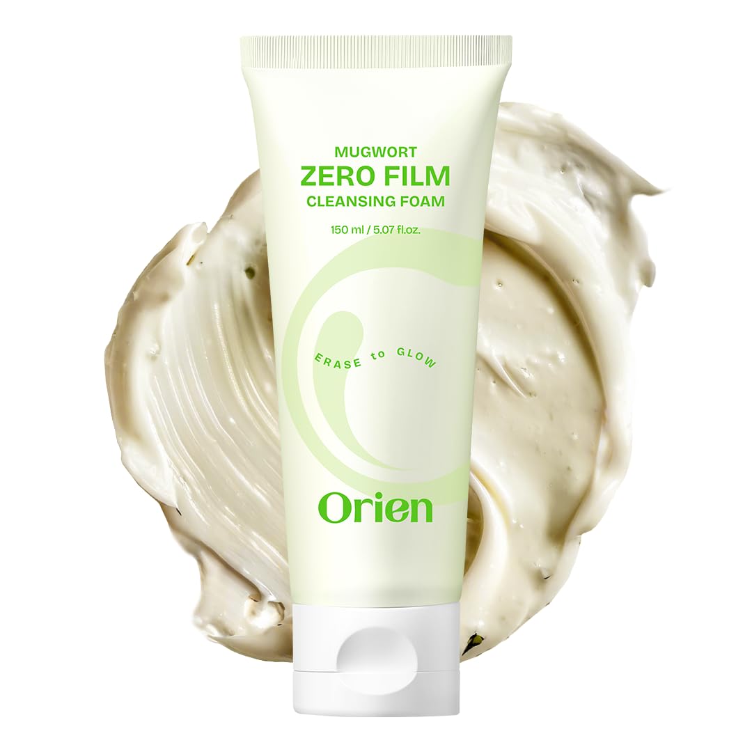 Orien Mugwort Zero Film Cleansing Foam 5.07 Fl.Oz, 150Ml ?Daily Makeup Blackhead Removal No Pore Clogging Korean Skincare Double
