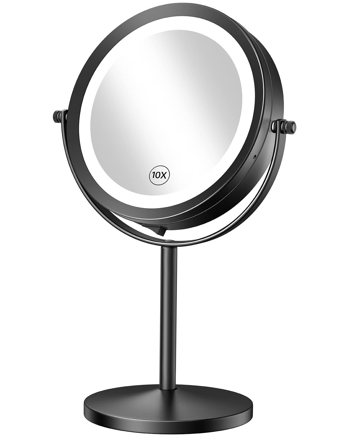 Gospire Lighted Makeup Mirror, 1X/10X Magnifying Led Vanity Mirror, 7'' Standing Cosmetic Mirror Battery Operated Cordless Porta