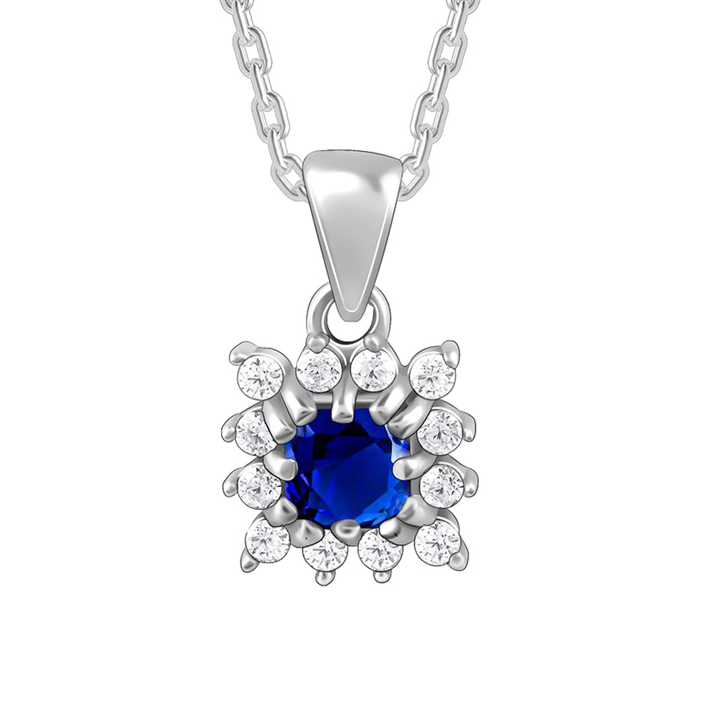 GIVA 925 Silver Anushka Sharma Royal Blue Pendant With Link Chain|Rakhi Rakshabandhan Gift For Sister Bhabhi,Gifts For Women & G