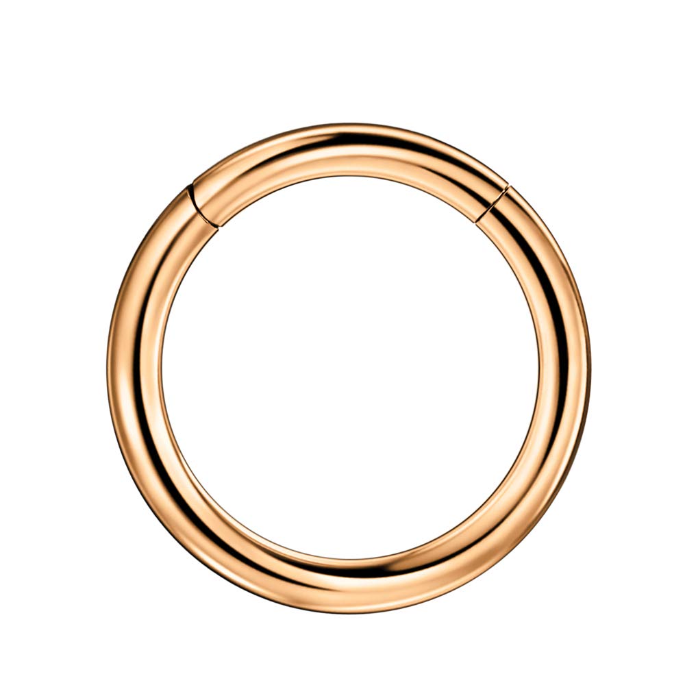FANSING 12mm Hoop Earrings for Women Men Thick Rose Gold Plated Piercing Rings 8 Gauge Septum Nose rings Hoop 8G Septum Jewelry 