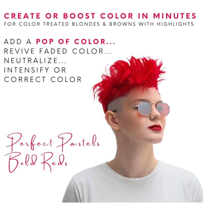Watercolors Intense Color Depositing Shampoo, Semi Permanent Hair Color 8.5 Oz - Red