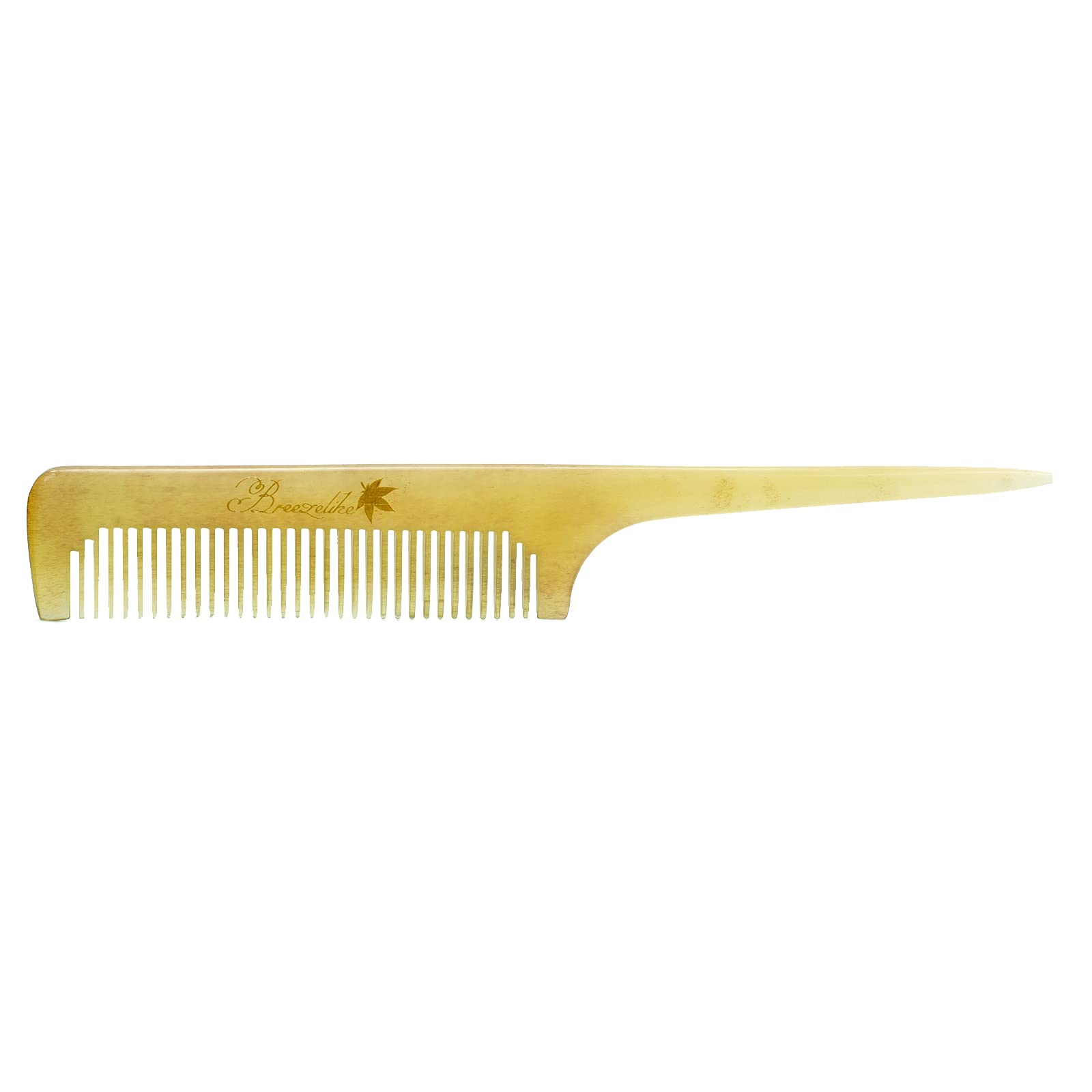 Breezelike Hair Comb - Fine Tooth Tail Comb For Women - No Static Natural Sheep Horn Comb