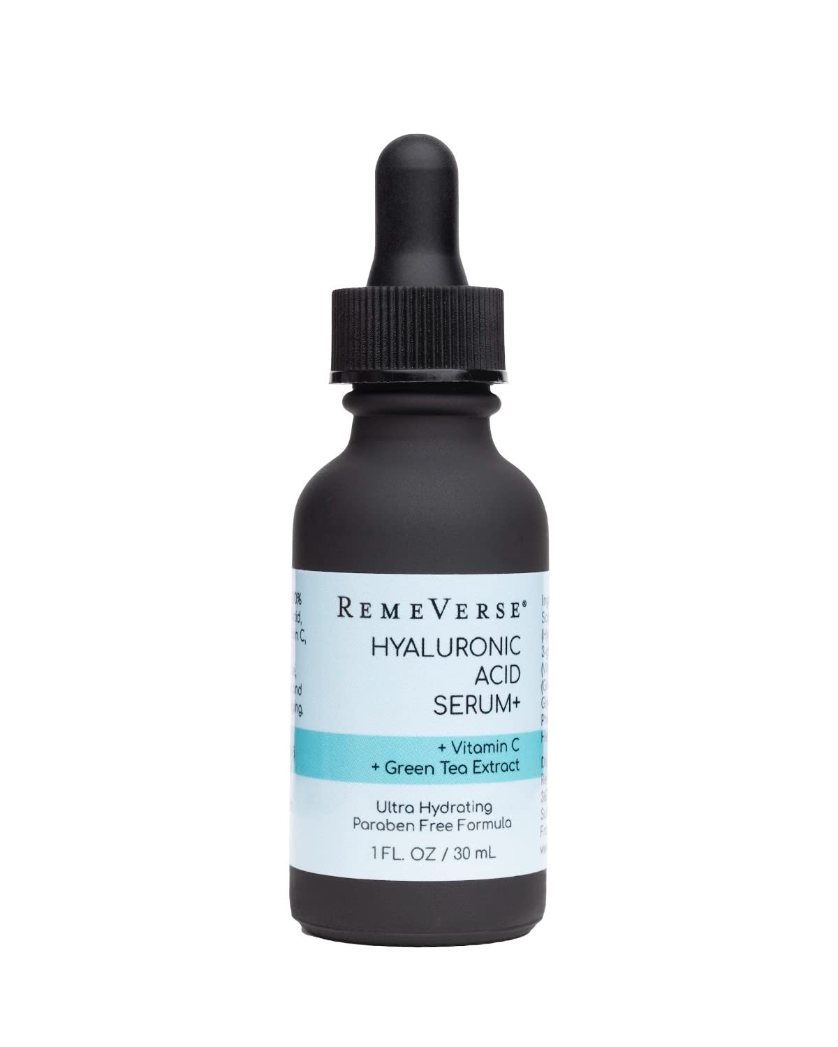 RemeVerse Hyaluronic Acid+ Serum 1 oz, 100% Pure Medical Grade Clinical Strength Hyaluronic Acid with Vitamin C and Green Tea Ex