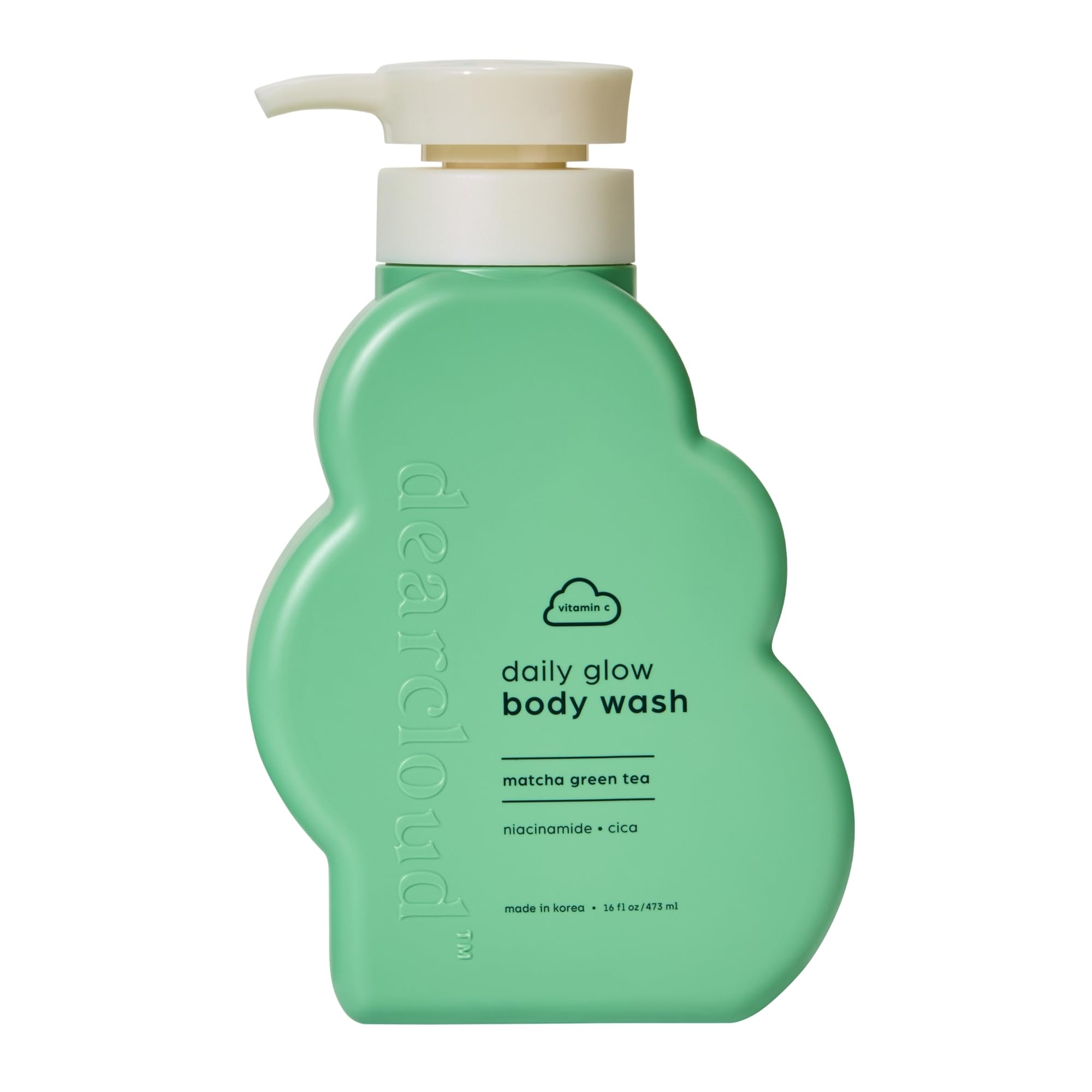 dearcloud Daily Glow Body Wash - Matcha Green Tea - Niacinamide, Cica & Vitamin C - Exfoliating Body Wash & Bath Soap for Women 