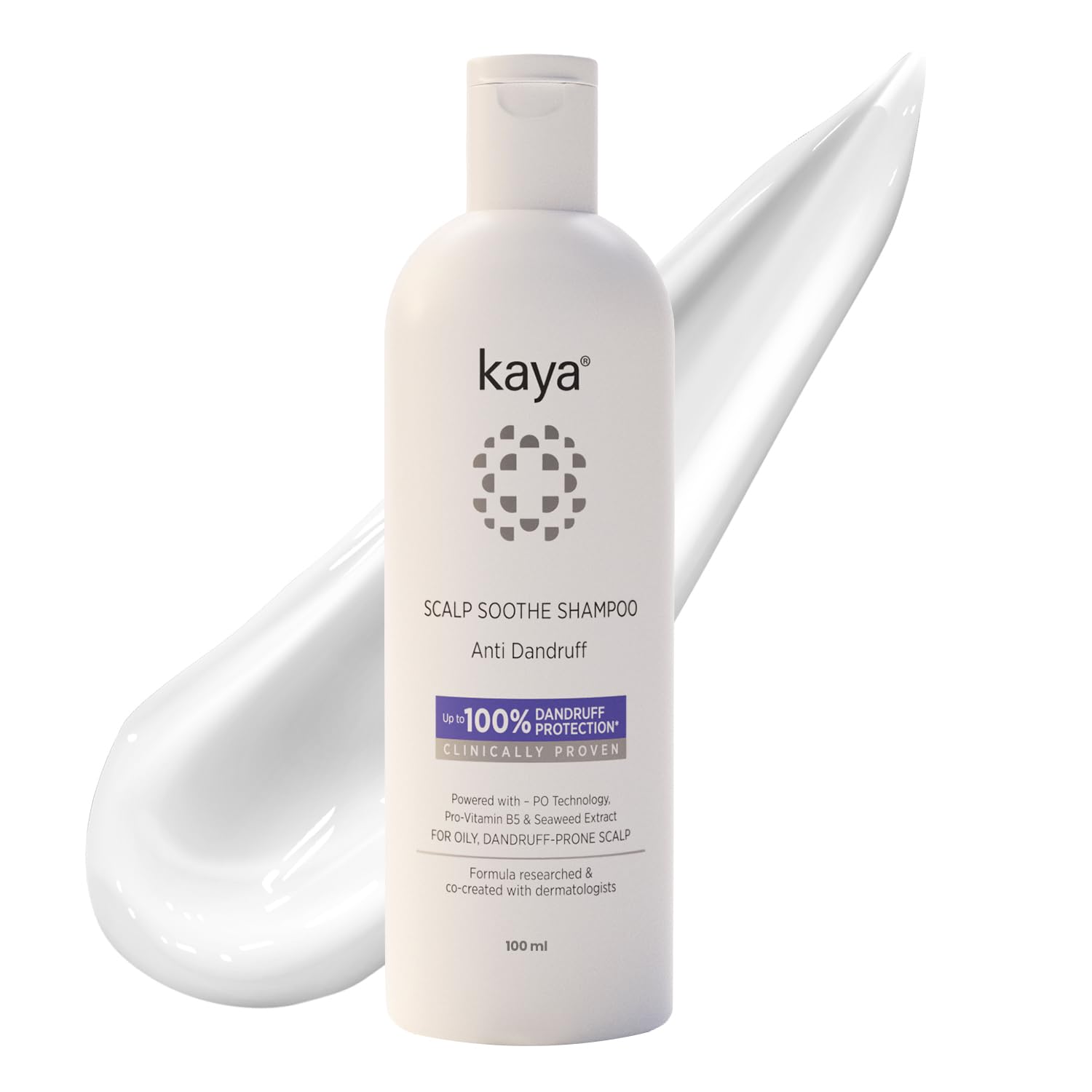 Kaya Anti Dandruff Shampoo 100Ml | Mild Scalp Purifying Shampoo With Vitamin B5 & Seaweed Extracts | Nourishes Scalp | Reduces D