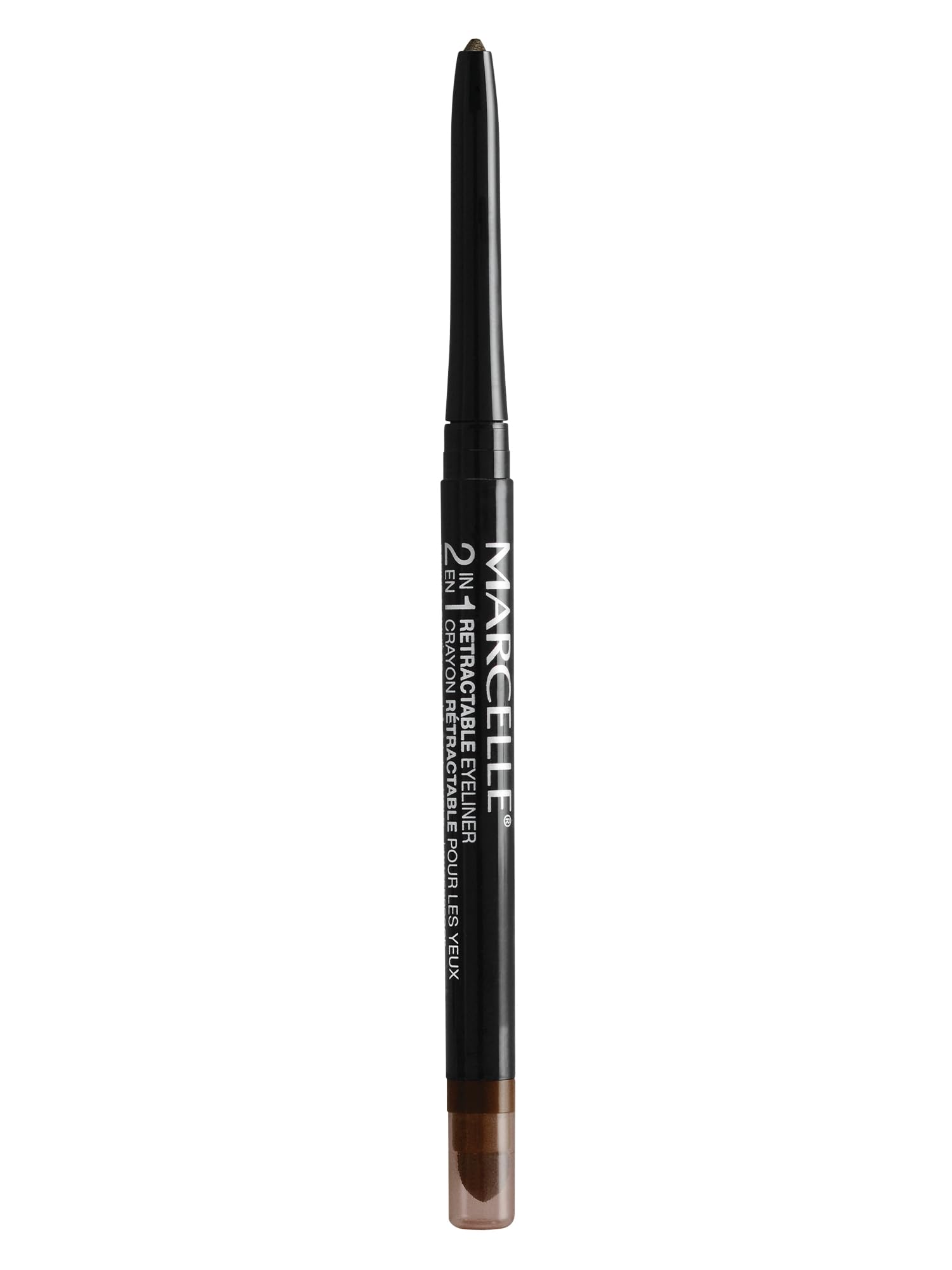 Marcelle 2-In-1 Retractable Eyeliner, Brown, Waterproof, Easy-To-Smudge, Smokey Eye, Long-Lasting 12H, Fragrance-Free, Hypoaller