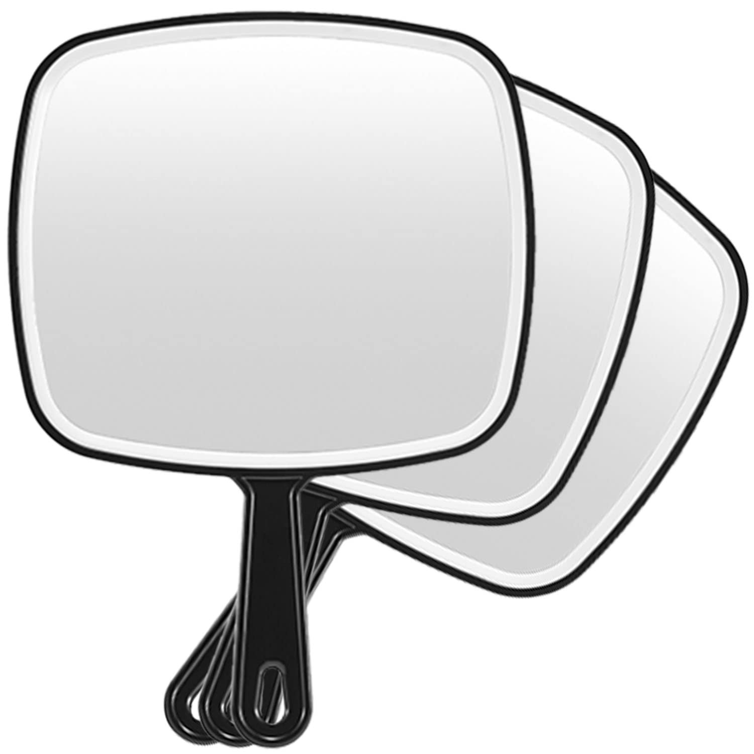 OMIRO Hand Mirror, Extra Large Black Handheld Mirror with Handle,12.4'' L x 9'' W, Pack of 3