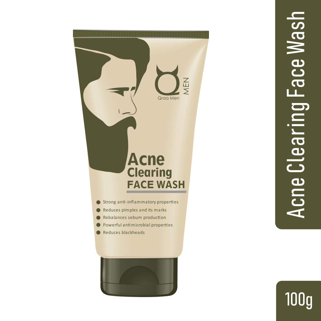 Qraa Men Intense Acne Clearing Face Wash/Cleanser, 100 G