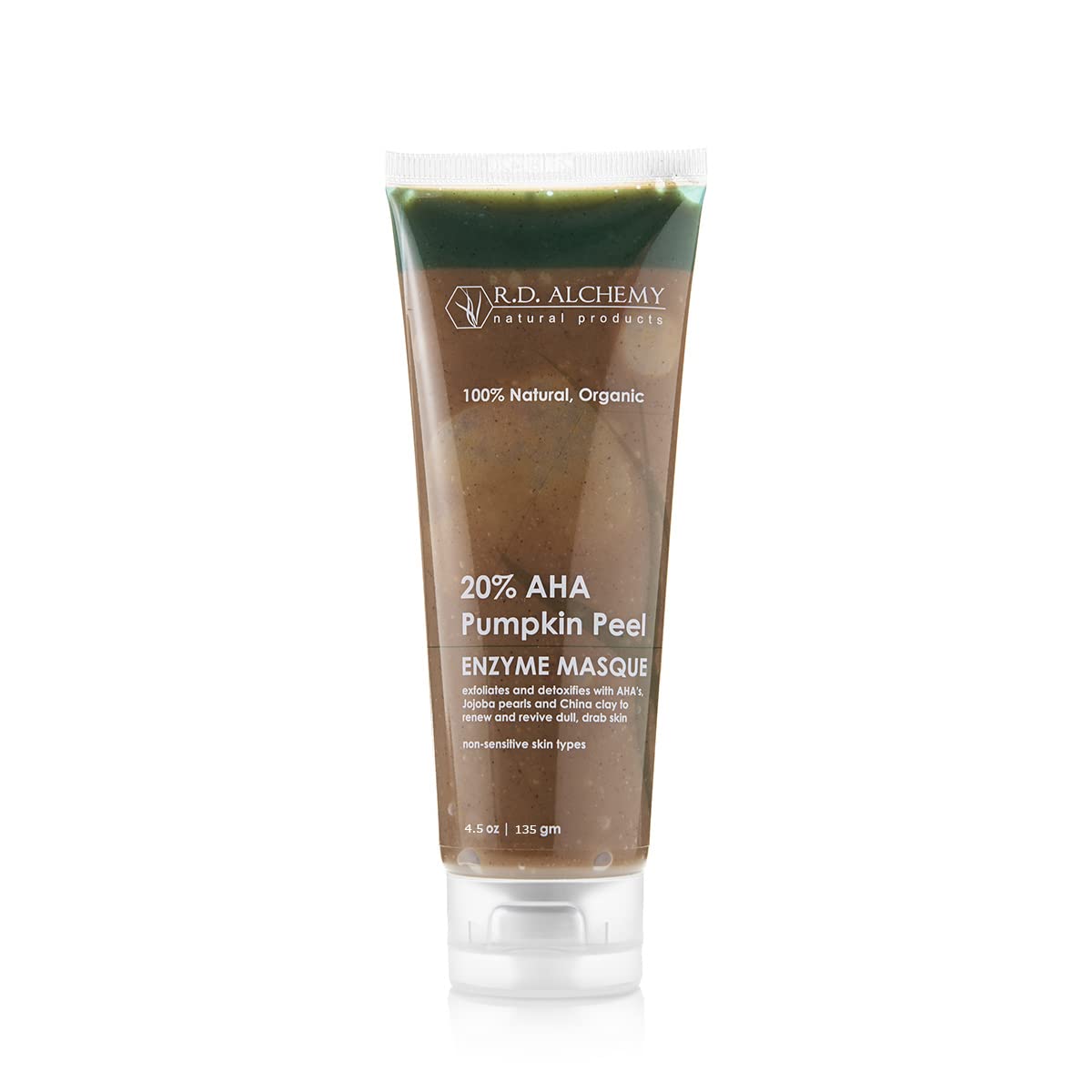 100% Natural & Organic Aha Exfoliating Pumpkin Enzyme Peel Masque - 10% Pumpkin & Papaya Enzymes + 20% Ahas Including Glycolic,
