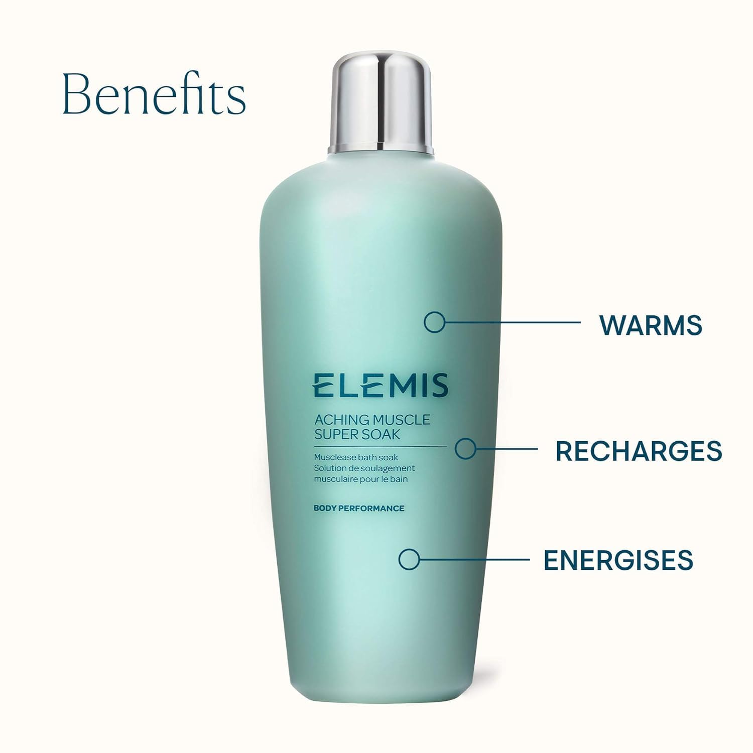 Elemis Aching Muscle Super Soak | Musclease Natural Foaming Bath Milk Warms, Recharges, And Energizes Tired, Overworked Muscles