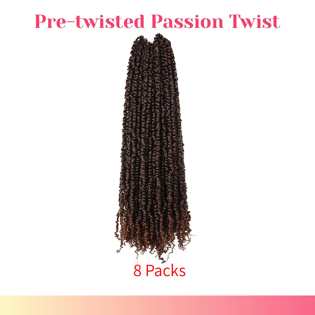The BOHOBABE 36 Inch Pre-twisted Passion Twist Hair 8 Packs Super Long Pre-looped Crochet Passion Twist Braiding Hair Soft Bohem