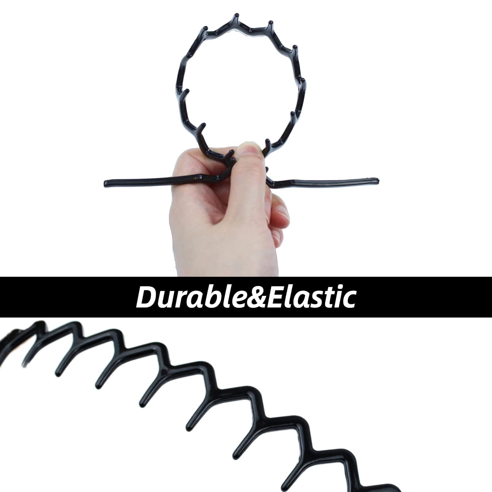 8 PCS Non Slip Fashion Plastic Headbands with Teeth Skinny Hair Band Combs Hair Hoop Hair Accessory for Women Men Hair Decoratio
