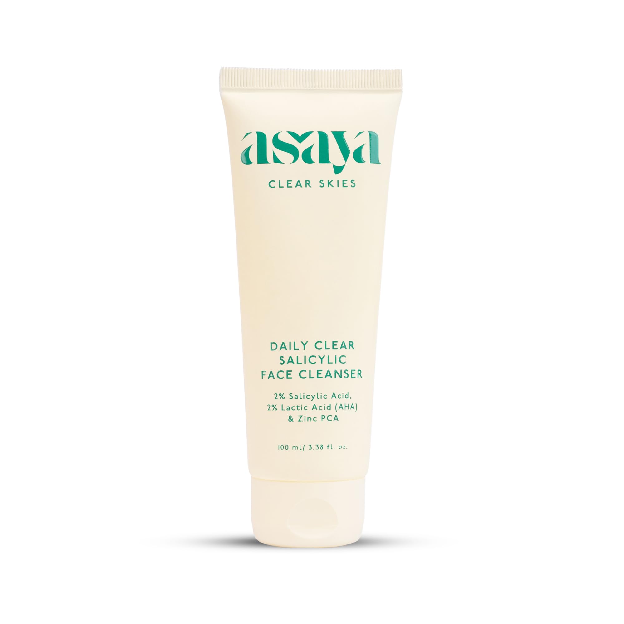 Asaya Daily Clear 2% Salicylic Acid Face Wash Cleanser I For Oily And Acne Prone Skin I With Lactic Acid & Zinc Pca I Treats Act