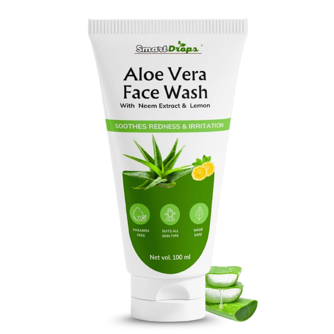 Aloe Vera Face Wash With Neem And Lemon For Daily Cleansing | Gentle Gel Cleanser For Fresh Clean And Comfortable Skin | Suitabl