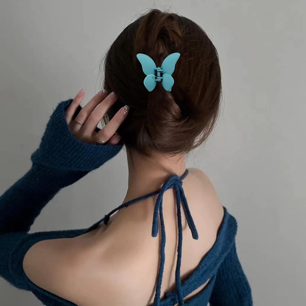 Atoden Butterfly Hair Clips - 4 Pcs Cute Non-Slip Clamps With Strong Grip For Women And Girls, 2.6'' Matte Jaw Clips For Thin An