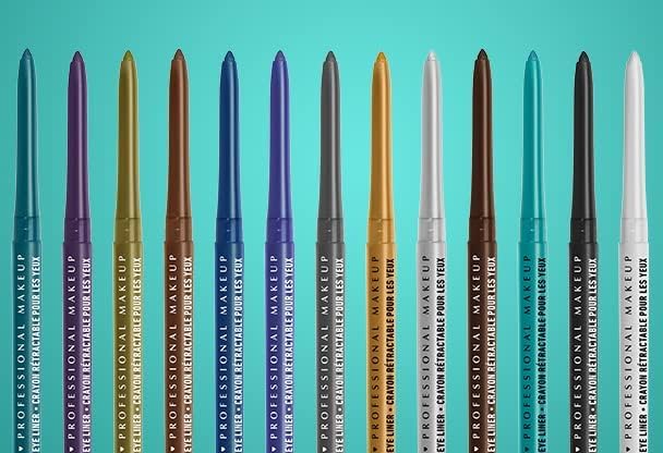 Rubyface Waterproof Kohl & Kajal Auto Eye Liner Pencil, SemiMatte Finish, 0.32G (Pure Gold)