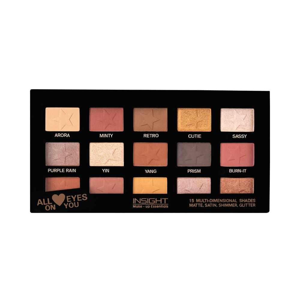 Insight All Eyes On You Eyeshadow Palette (17 G) | Mix Of 15 Matte, Shimmer & Metallic Shades | Smooth Texture | Intense Pigment