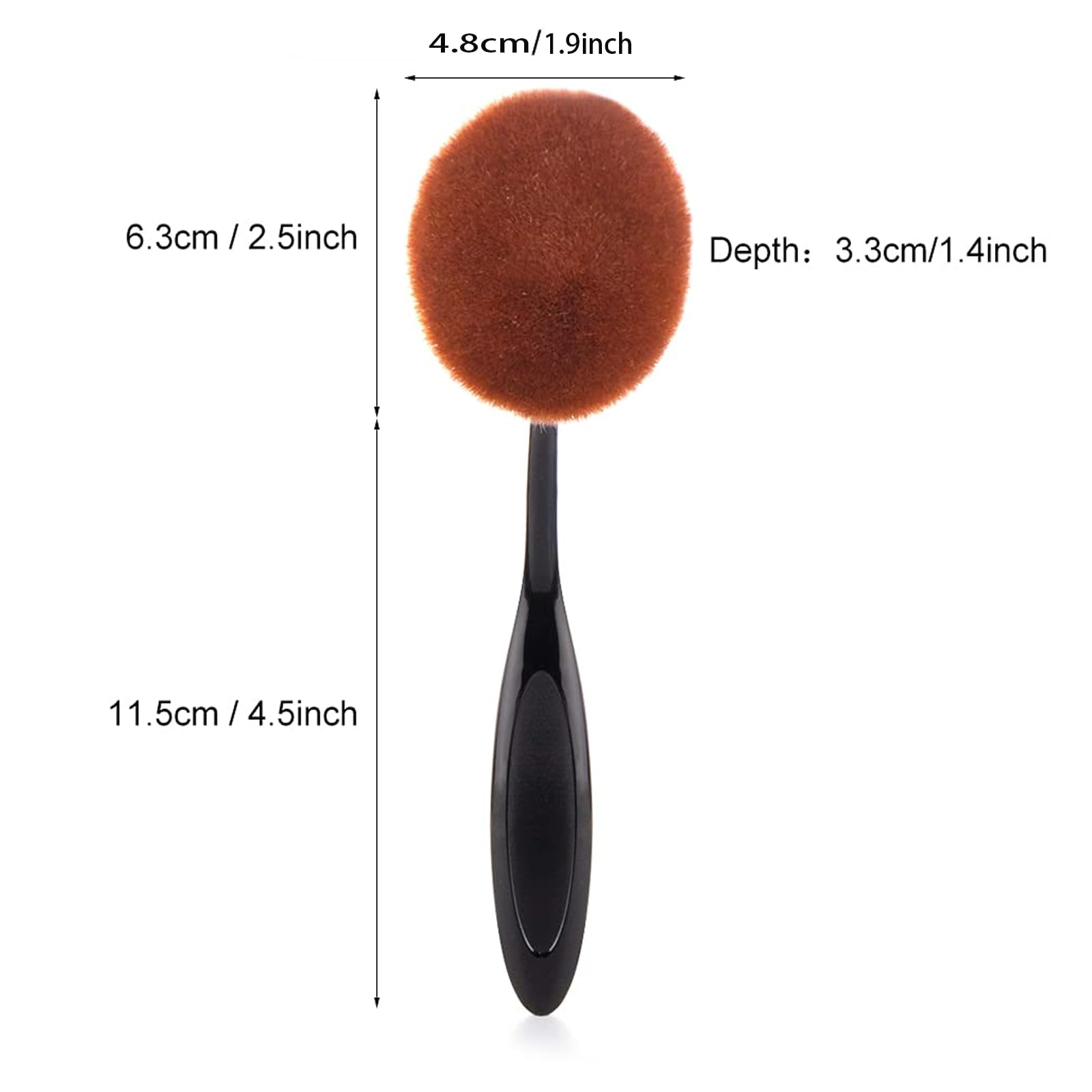 Yoseng Oval Foundation Brush With Cover, Large Toothbrush Makeup Brushes Fast Flawless Application Liquid Cream Powder Foundatio