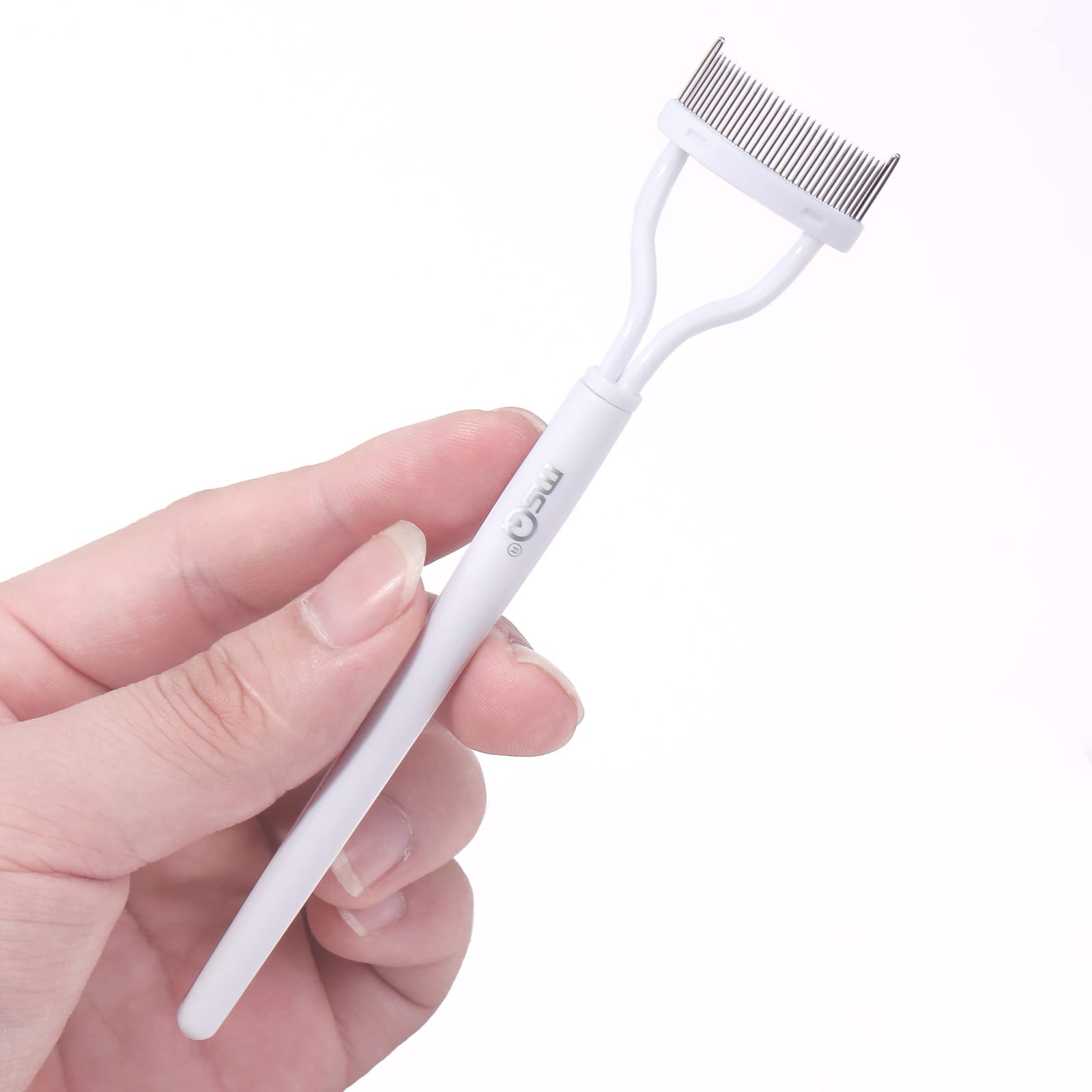 Eyelash Comb MSQ Eyelash Separator Mascara Applicator Eyelash Definer With Comb Cover Arc Designed Cosmetic Brushes Tool White (