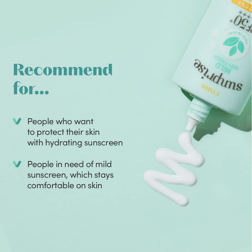 Etude Sunprise Mild Weightless Watery Light Texture Spf50+/Pa+++ 1.7 Fl. Oz (50Ml) (21Ad)  Light Moisturizing Sunblock For Sensi