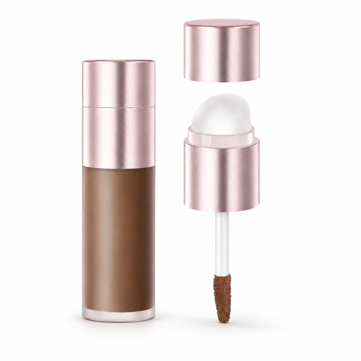 Dual Ended Matte Liquid Contour and Highlighter Stick with Silicone Blending Brush, LongLasting Cream Contour Wand for Natural 