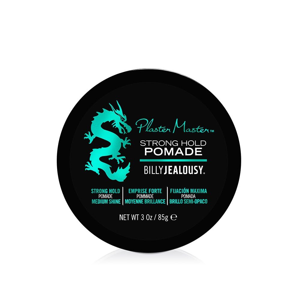 Billy Jealousy Plaster Master Strong Hold All Day Mens Medium Shine Styling Pomade, 3 Oz