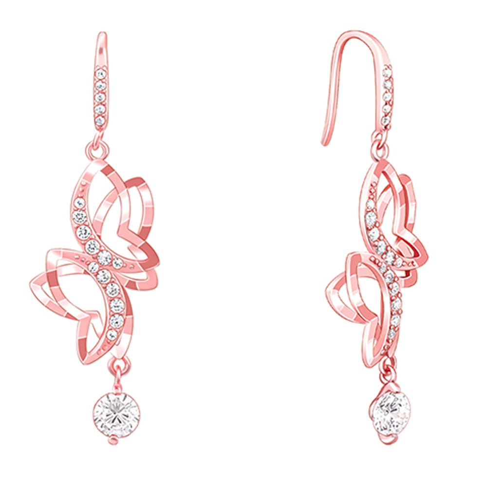 GIVA 925 Silver Rose Gold Shining Butterfly Earrings|Gifts For Girlfriend,Rakshabandhan Gift For Sister Bhabhi,Gifts For Women&G