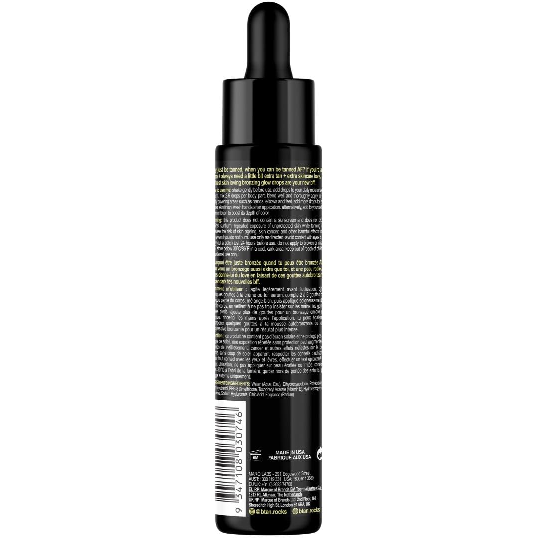 b.tan Darkest Self Tan Drops for Face & Body | Get Tanned - Darkest Gradual Self Tanner Bronzing Glow Drops, Vegan, Cruelty Free