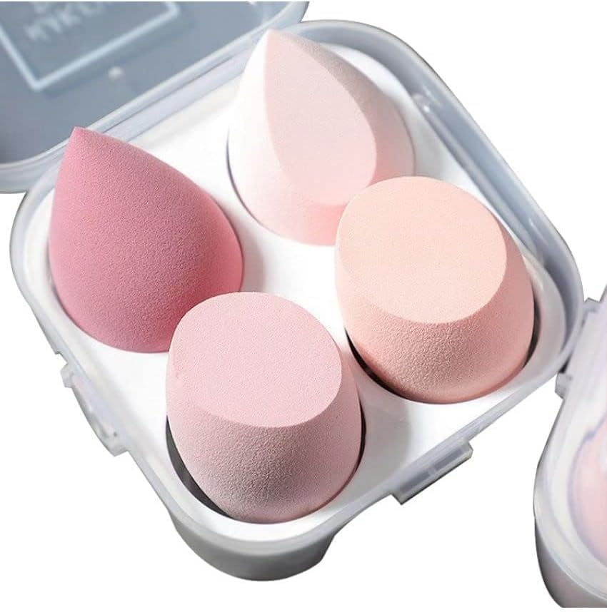 Prosopyare 4 Pcs Makeup Sponge Set Beauty Foundation Blending Sponge, Flawless For Liquid, Cream, And Powder, MultiColored Make