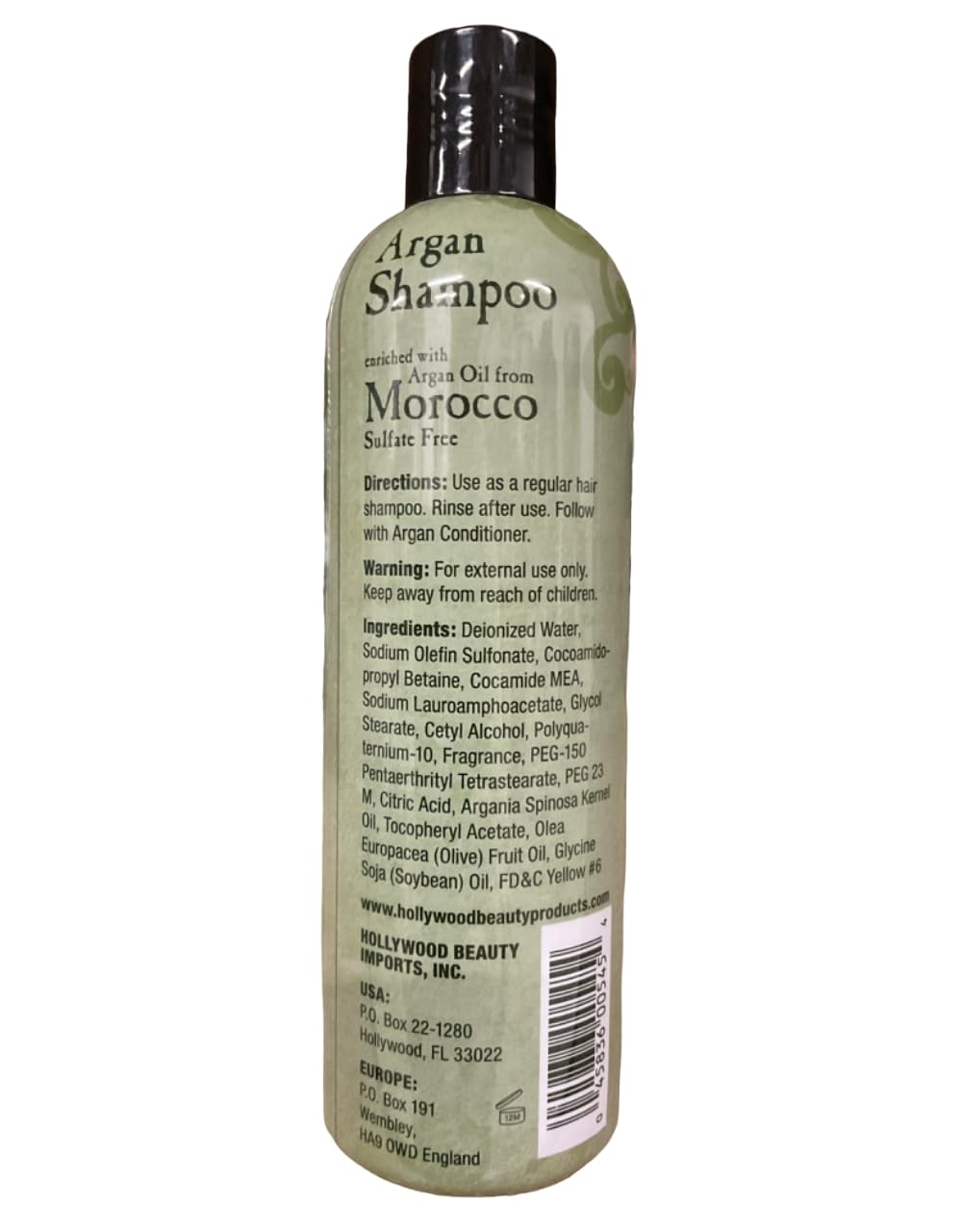 Hollywood Beauty Argan Oil Shampoo, 12 oz (Pack of 2)