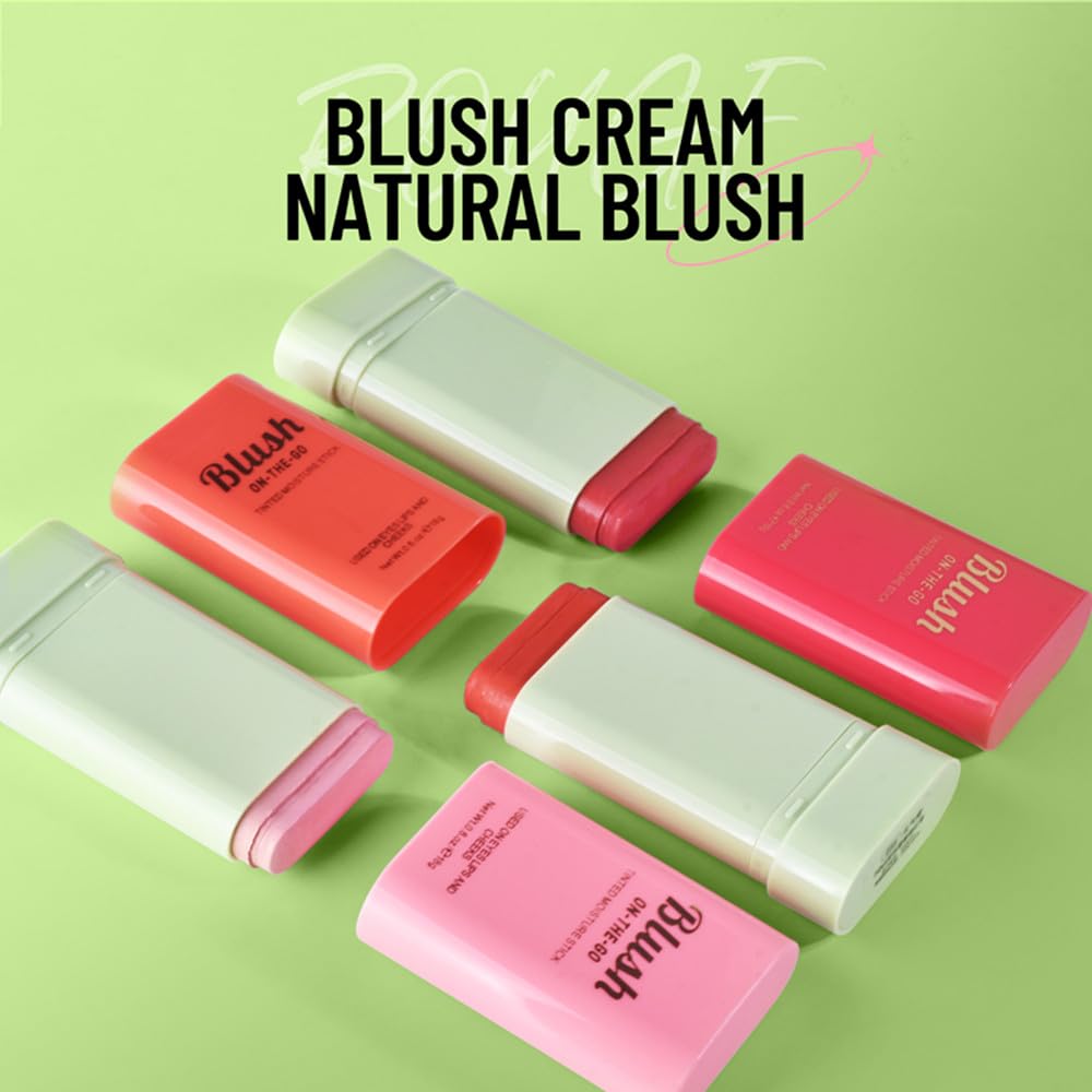 Lamuseland Cream Blush Stick, Multi Use Waterproof Natural Face Blush, Moisturize, Long-Lasting, Pigmented & Blendable, Matte Ma