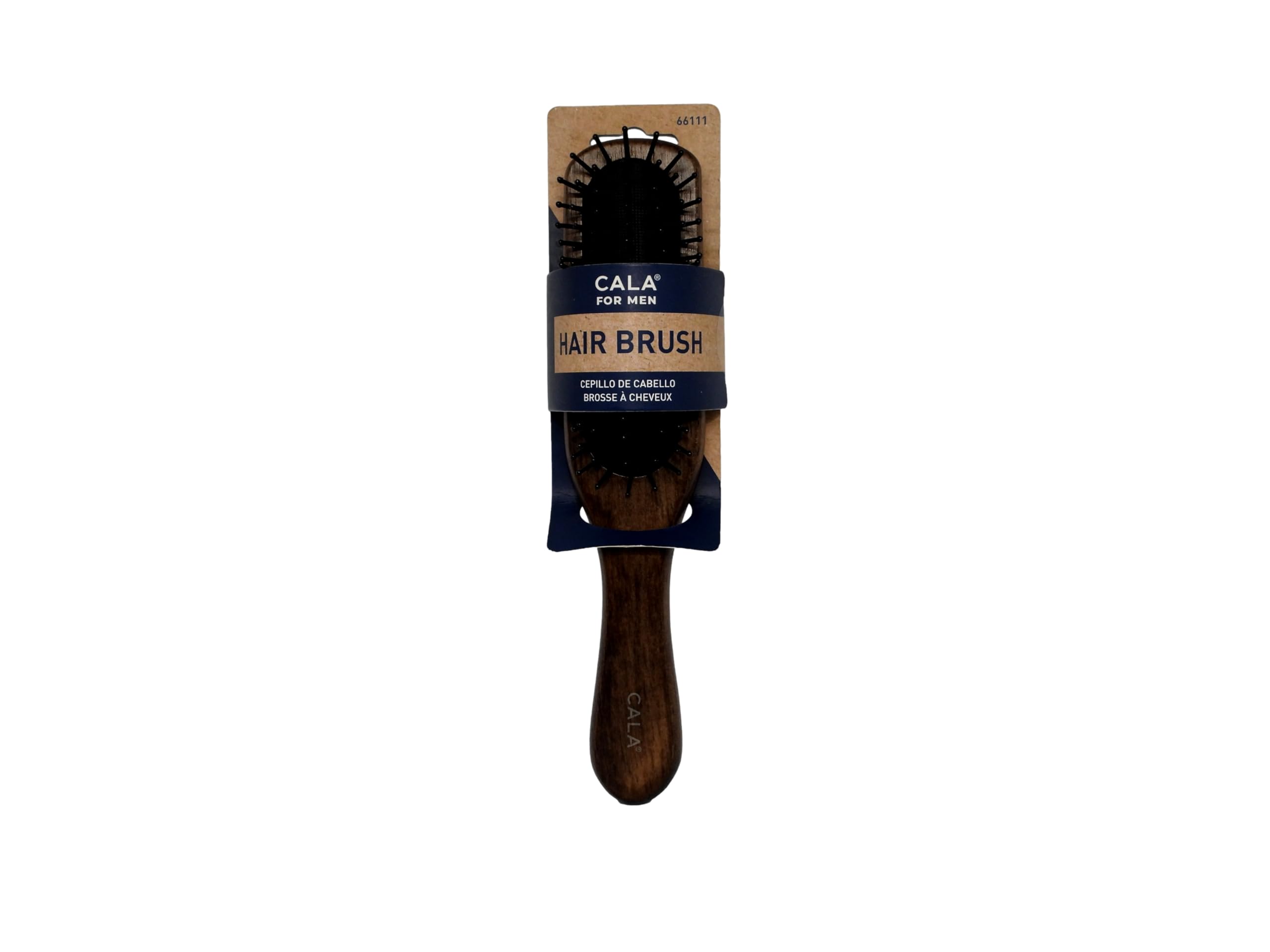 Cala Mens Paddle Hair Brush (Dark Wood) - Flexible Cushion, Eco-Friendly, Comfort Grip