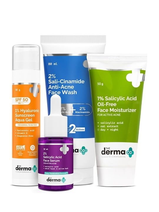 The Derma Co. Acne Defense Csms Combo : Sali-Cinamide Anti Acne Face Wash (80 Ml) + 2% Salicylic Acid Face Serum (30 Ml) + Salic